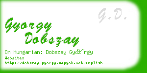 gyorgy dobszay business card